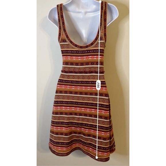 Free People Fair Isle Sweater Sleeveless Dress Fit & Flare Wool Blend Petite Sma - Picture 6 of 8